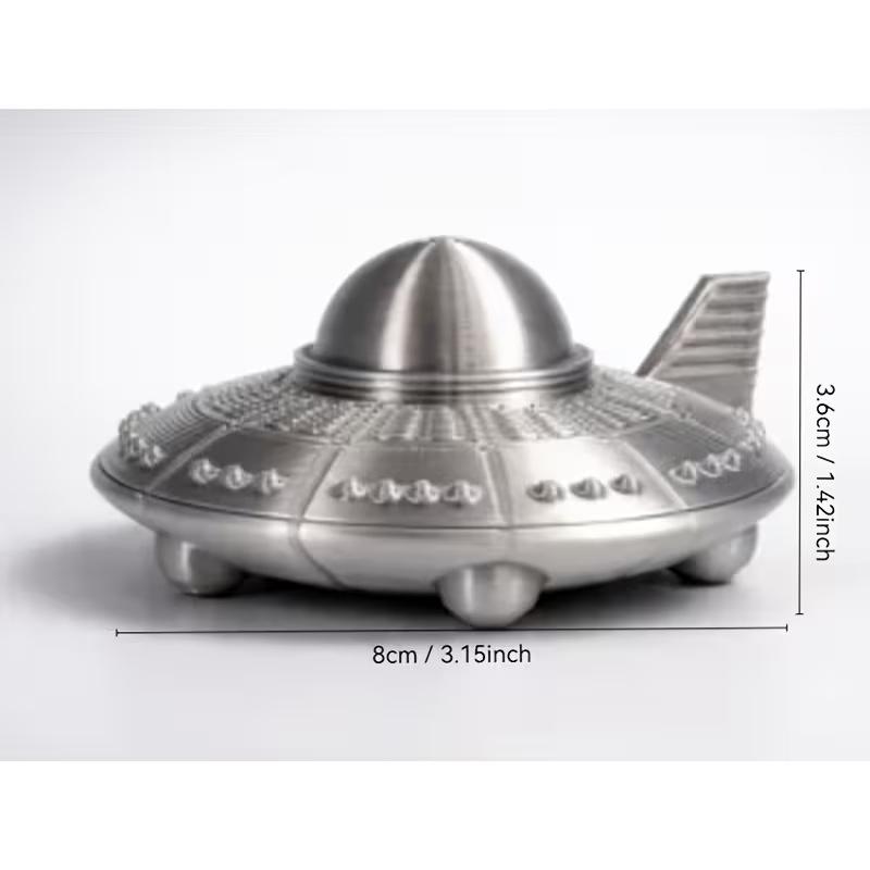 3D Printing Apps - 3D Printed UFO Figurines Retro Metal