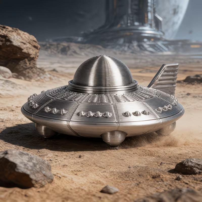3D Printed UFO Figurines Retro - 3D Printing Apps ulasan dan harga