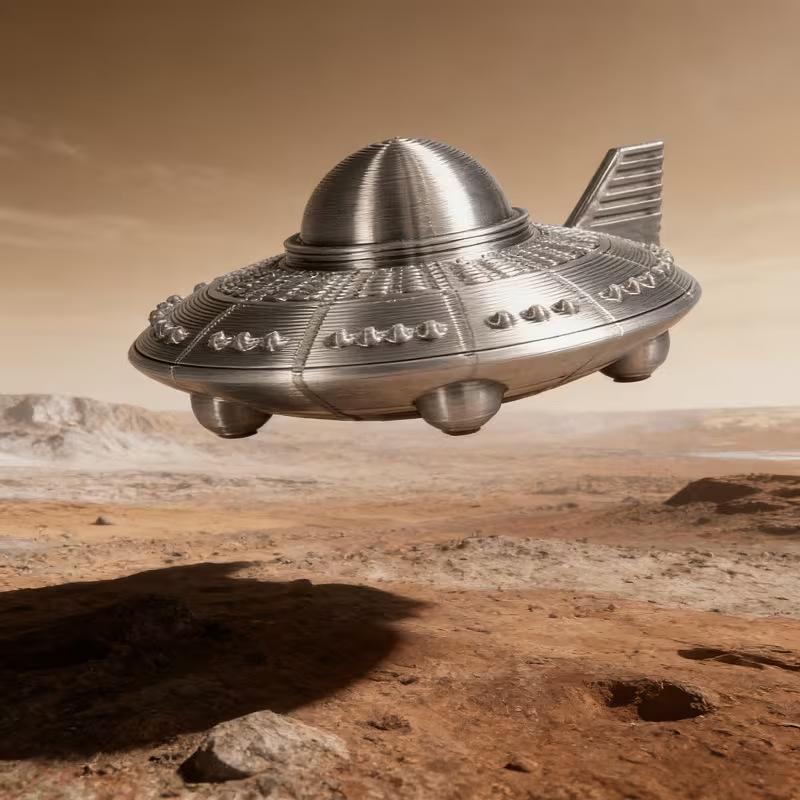 3D Printed UFO Figurines Retro - 3D Printing Apps ulasan dan harga