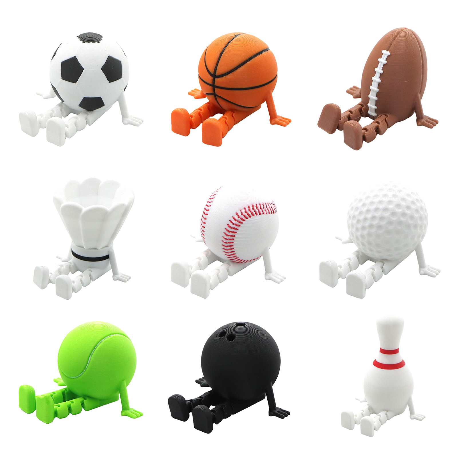 Sports Ball Buddies 3D Printed - 3D Printing Pla ulasan dan harga