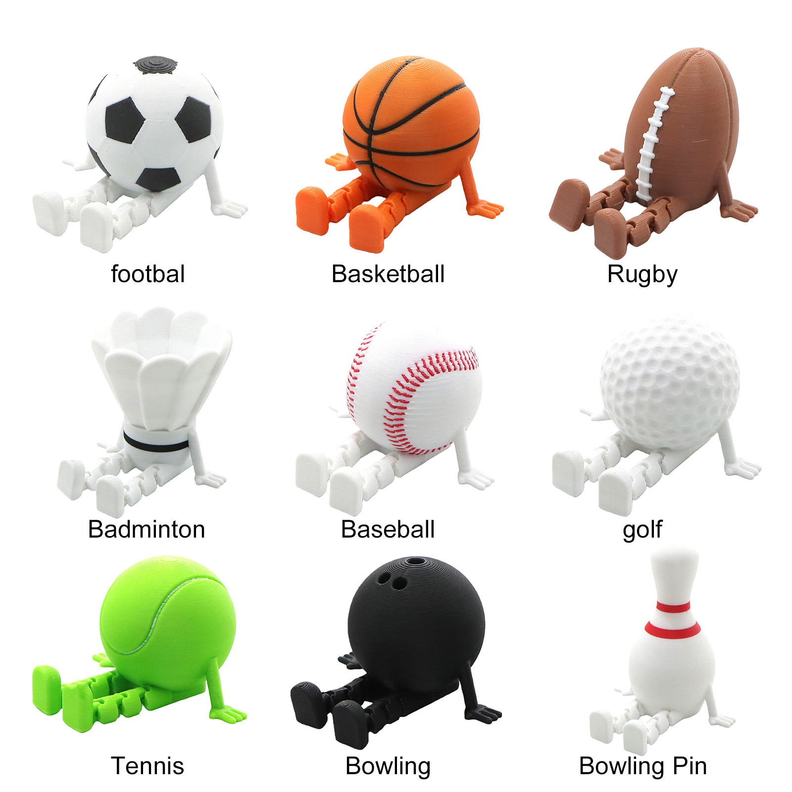 Sports Ball Buddies 3D Printed - 3D Printing Pla ulasan dan harga