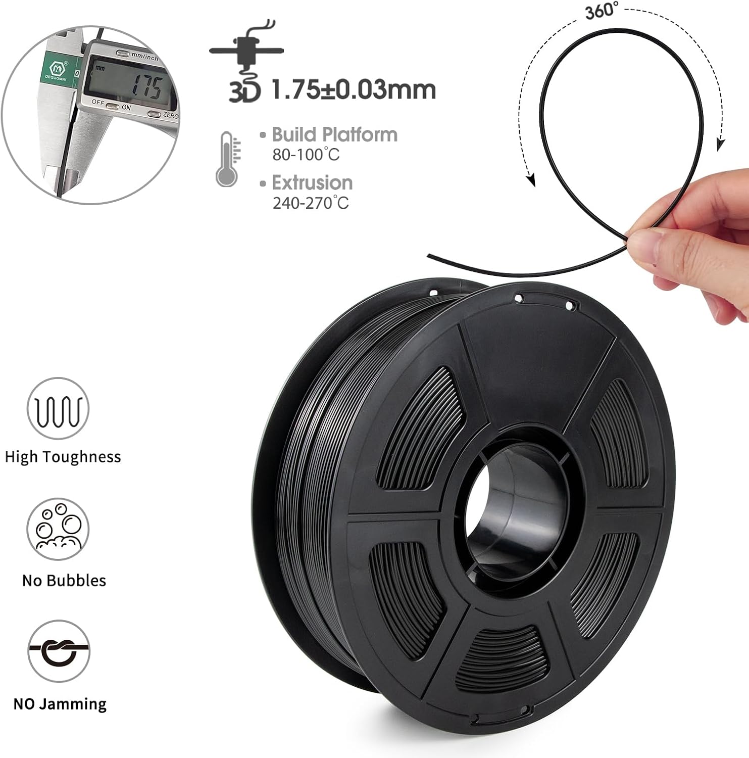 Black ASA Filament Bundle 10kg - Asa Filament Outdoor ulasan dan harga